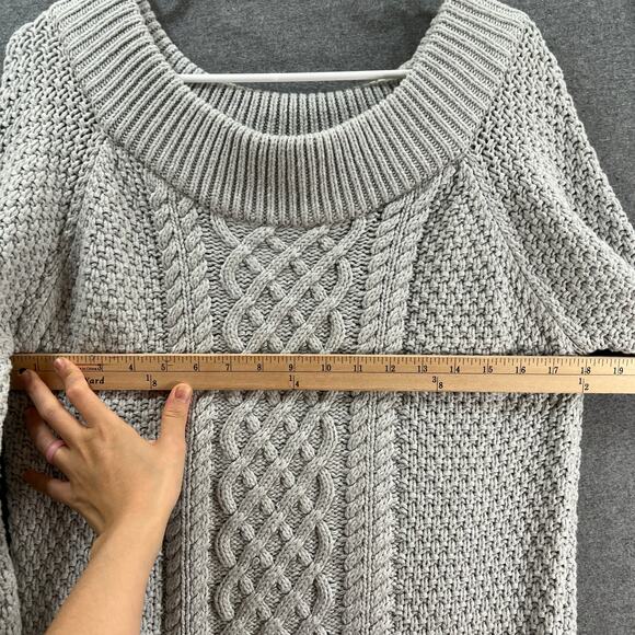 Boston Proper Long Sweater Womens Medium Gray Long Sleeve Knitted Pullover - Picture 6 of 8